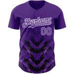 Personalized Purple Black-White 3D Pattern Design Abstract Arrow Authentic Baseball Jersey Team Custom Name and Number