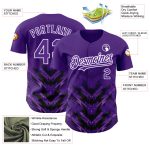 Personalized Purple Black-White 3D Pattern Design Abstract Arrow Authentic Baseball Jersey Team Custom Name and Number