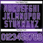 Personalized Purple Black-White 3D Pattern Design Abstract Brush Stroke Performance T-Shirt Team Custom Name and Number