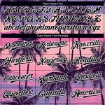 Personalized Purple Black-White 3D Pattern Design Beach Hawaii Palm Trees Authentic Baseball Jersey