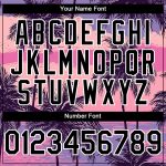 Personalized Purple Black-White 3D Pattern Design Beach Hawaii Palm Trees Authentic Baseball Jersey