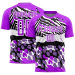 Personalized Purple Black-White Animal Print Sublimation Soccer Uniform Jersey Team Custom Name and Number