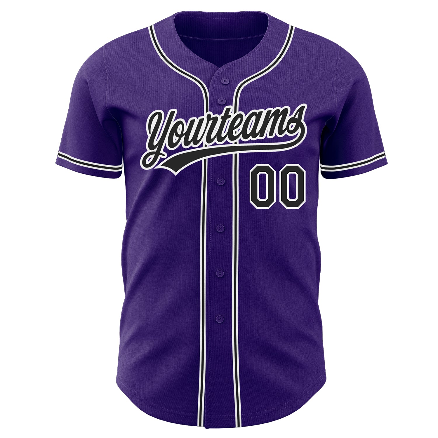 Personalized Purple Black-White Authentic Baseball Jersey Personalized Purple Black-White Authentic Baseball Jersey - Image 2