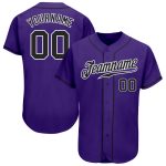 Personalized Purple Black-White Authentic Baseball Jersey Team Custom Name and Number