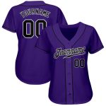 Personalized Purple Black-White Authentic Baseball Jersey Team Custom Name and Number