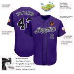 Personalized Purple Black-White Authentic Baseball Jersey Team Custom Name and Number