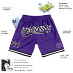 Personalized Purple Black-White Authentic Throwback Basketball Shorts