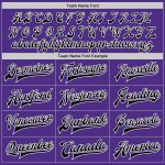 Personalized Purple Black-White Bomber Full-Snap Varsity Letterman Jacket Team Custom Name and Number