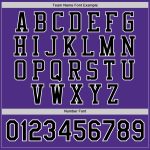 Personalized Purple Black-White Bomber Full-Snap Varsity Letterman Jacket