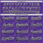 Personalized Purple Black-White Bomber Full-Snap Varsity Letterman Two Tone Jacket Team Custom Name and Number