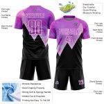 Personalized Purple Black-White Geometric Pattern Sublimation Soccer Uniform Jersey Team Custom Name and Number