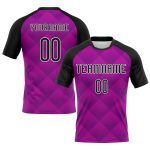 Personalized Purple Black-White Geometric Shape Sublimation Volleyball Uniform Jersey