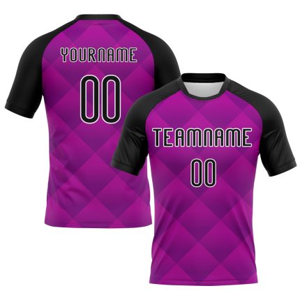 Personalized Purple Black-White Geometric Shape Sublimation Volleyball Uniform Jersey