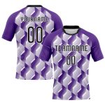 Personalized Purple Black-White Geometric Shape Sublimation Volleyball Uniform Jersey Team Custom Name and Number
