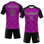 Personalized Purple Black-White Geometric Shape Sublimation Volleyball Uniform Jersey