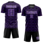 Personalized Purple Black-White Geometric Shapes Sublimation Soccer Uniform Jersey Team Custom Name and Number