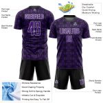 Personalized Purple Black-White Geometric Shapes Sublimation Soccer Uniform Jersey Team Custom Name and Number