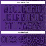 Personalized Purple Black-White Halftone 3D Pattern Design Bomber Full-Snap Varsity Letterman Jacket Team Custom Name and Number