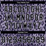 Personalized Purple Black-White Leopard Print 3D Pattern Design Bomber Full-Snap Varsity Letterman Jacket Team Custom Name and Number