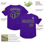 Personalized Purple Black-White Mesh Authentic Throwback Baseball Jersey