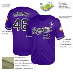 Personalized Purple Black-White Mesh Authentic Throwback Baseball Jersey Team Custom Name and Number