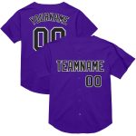 Personalized Purple Black-White Mesh Authentic Throwback Baseball Jersey