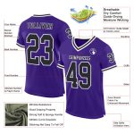 Personalized Purple Black-White Mesh Authentic Throwback Football Jersey Team Custom Name and Number