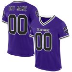 Personalized Purple Black-White Mesh Authentic Throwback Football Jersey Team Custom Name and Number