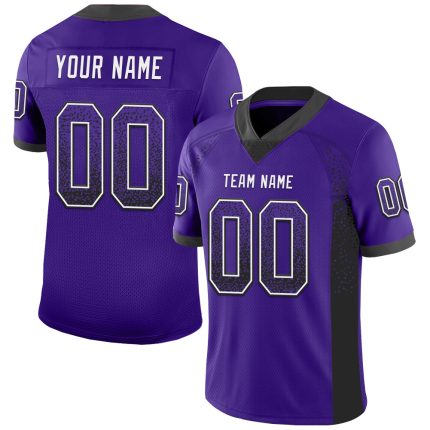 Personalized Purple Black-White Mesh Drift Fashion Football Jersey Team Custom Name and Number