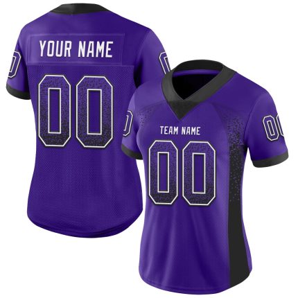 Personalized Purple Black-White Mesh Drift Fashion Football Jersey Team Custom Name and Number