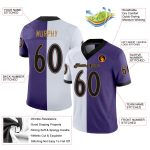 Personalized Purple Black-White Mesh Split Fashion Football Jersey Team Custom Name and Number