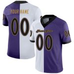 Personalized Purple Black-White Mesh Split Fashion Football Jersey Team Custom Name and Number