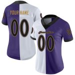 Personalized Purple Black-White Mesh Split Fashion Football Jersey Team Custom Name and Number