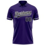 Personalized Purple Black-White Performance Vapor Golf Polo Shirt Team Custom Name and Number