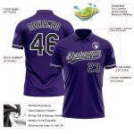 Personalized Purple Black-White Performance Vapor Golf Polo Shirt Team Custom Name and Number