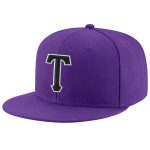 Personalized Purple Black-White Stitched Adjustable Snapback Hat Team Custom Name and Number