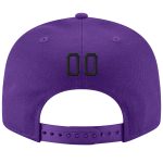 Personalized Purple Black-White Stitched Adjustable Snapback Hat Team Custom Name and Number