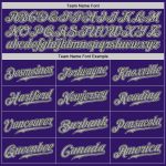 Personalized Purple Black-Yellow Authentic Split Fashion Baseball Jersey Team Custom Name and Number
