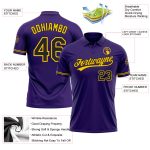 Personalized Purple Black-Yellow Performance Vapor Golf Polo Shirt Team Custom Name and Number