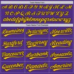 Personalized Purple Black-Yellow Two-Button Unisex Softball Jersey Team Custom Name and Number