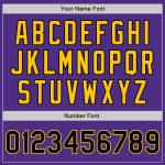 Personalized Purple Black-Yellow Two-Button Unisex Softball Jersey Team Custom Name and Number