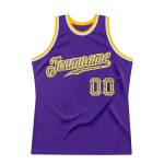 Personalized Purple Camo-Gold Authentic Throwback Basketball Jersey Team Custom Name and Number