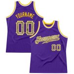Personalized Purple Camo-Gold Authentic Throwback Basketball Jersey Team Custom Name and Number