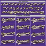 Personalized Purple City Cream-Black Two-Button Unisex Softball Jersey Team Custom Name and Number