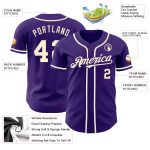 Personalized Purple Cream Authentic Baseball Jersey Team Custom Name and Number