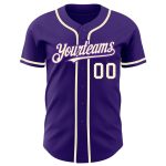 Personalized Purple Cream Authentic Baseball Jersey Team Custom Name and Number