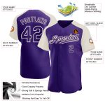 Personalized Purple Cream Authentic Raglan Sleeves Baseball Jersey Team Custom Name and Number