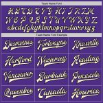 Personalized Purple Cream-Black Bomber Full-Snap Varsity Letterman Two Tone Jacket Team Custom Name and Number