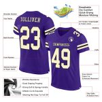 Personalized Purple Cream-Black Mesh Authentic Football Jersey Team Custom Name and Number