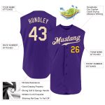 Personalized Purple Cream-Gold Authentic Sleeveless Baseball Jersey Team Custom Name and Number